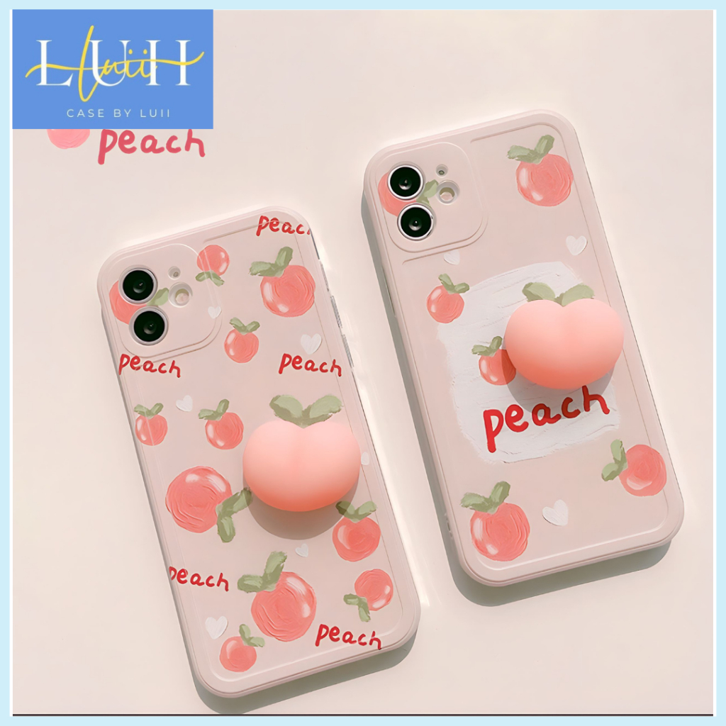 LUII -CASING IPHONE PEACH SQUISHY LUCU / CASE IPHONE