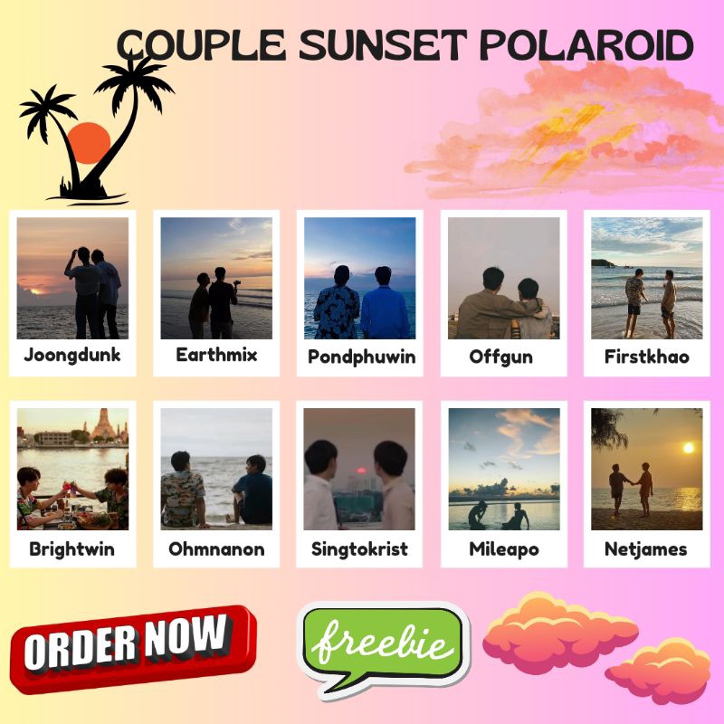 COUPLE BL SUNSET POLAROID