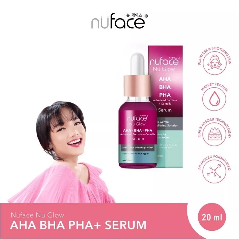 Nuface Nu Glow AHA-BHA-PHA Advanced Formula+ Centella Serum 20ml
