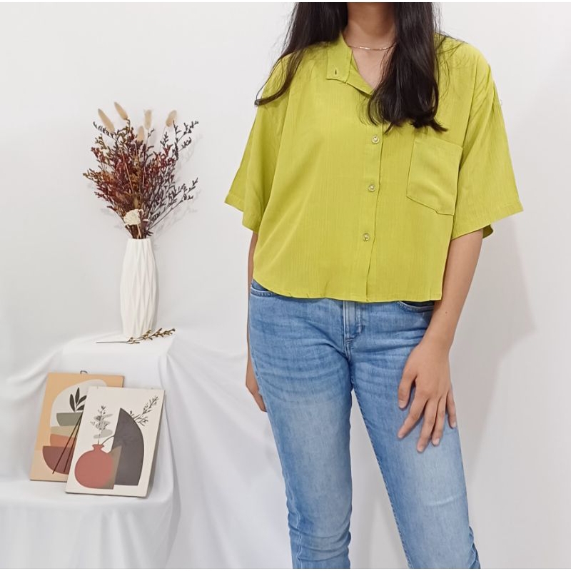 NAYA CRINKLE TOP - Crop Tops Wanita Basic
