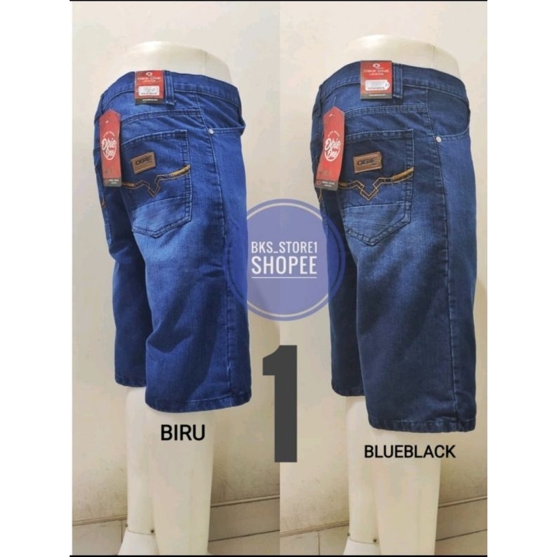 Celana pendek jeans ring standar/reguler
