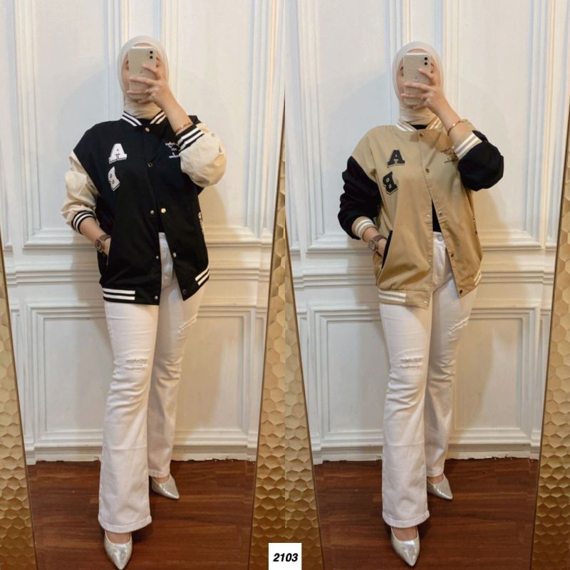 2103 - Jacket Crop Varsity AB