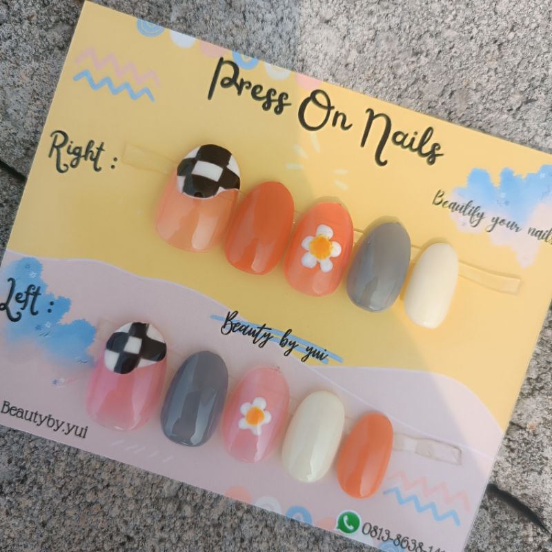 Press On  Nails Cute Sunflower