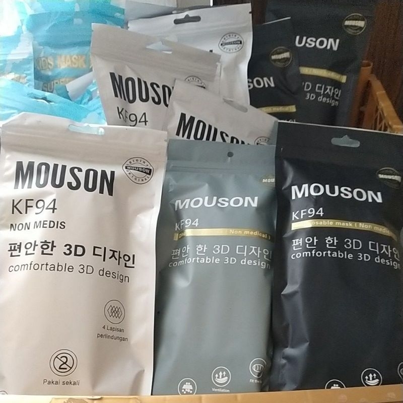Masker KF94 Mouson / Convex Isi 10pcs Model Earloop dan Headloop / Hijab