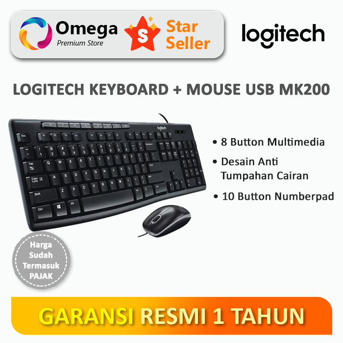 Keyboard Mouse Logitech MK200