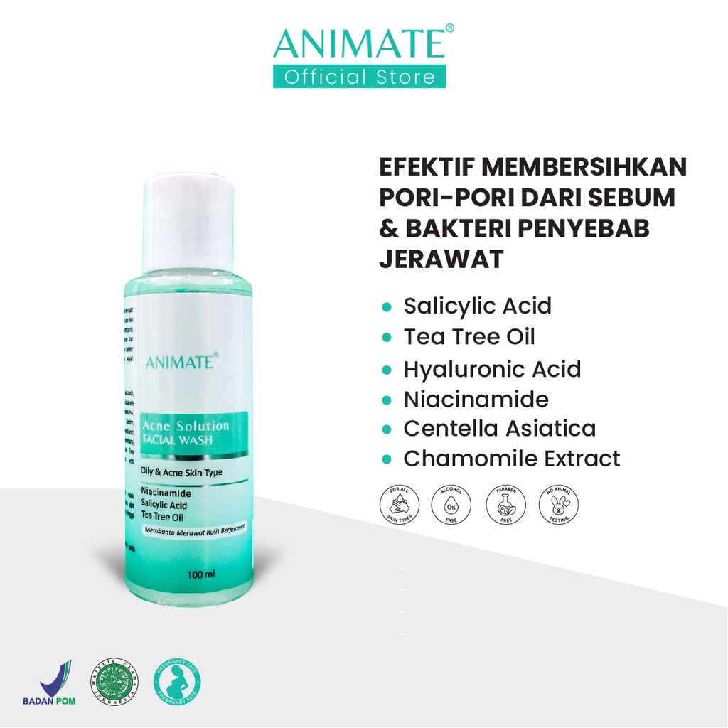 [100ml] Animate Acne Solution Facial Wash