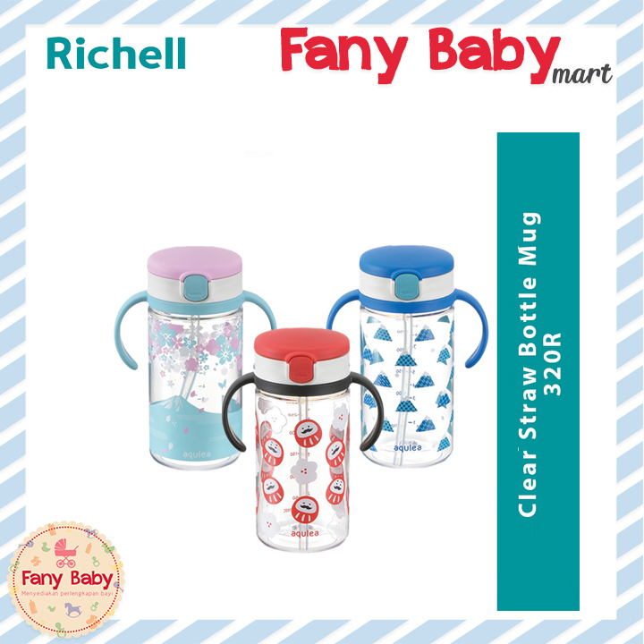 RICHELL CLEAR STRAW BOTTLE MUG R 320ML