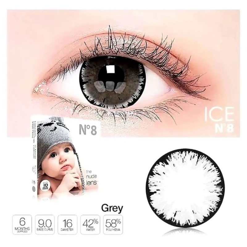 INSTAN/COD SOFTLENS N8 ICE GREY NORMAL&MINUS