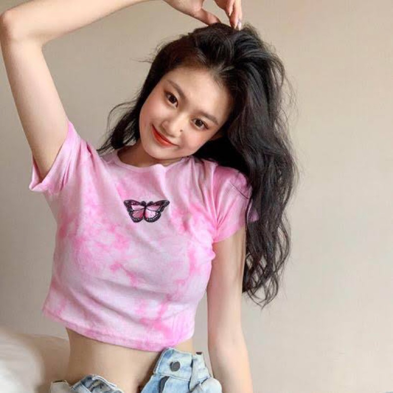 Butterfly Tshirt crop top