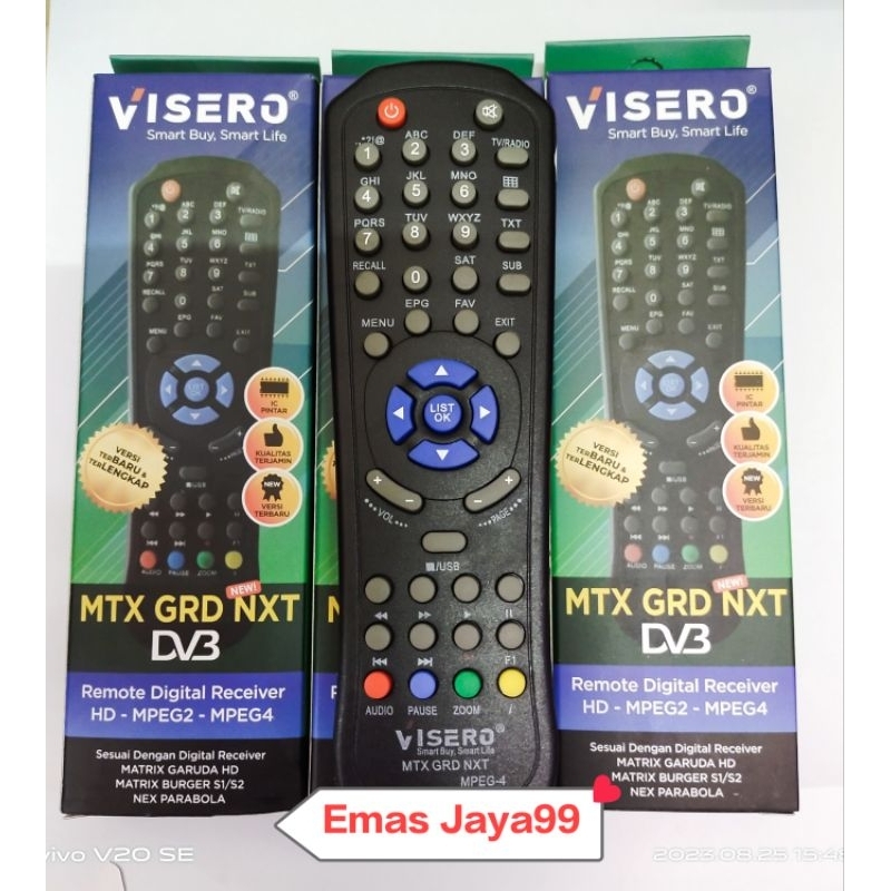 REMOTE RECEIVER NEX PARABOLA/MATRIX GARUDA HD MPEG2 MPEG4