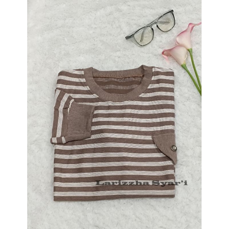 Blouse stripes knit premium import