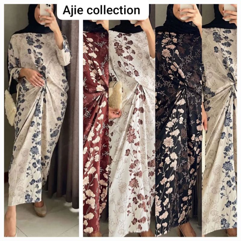 Kaftan Silky (Ready Putih-Biru)