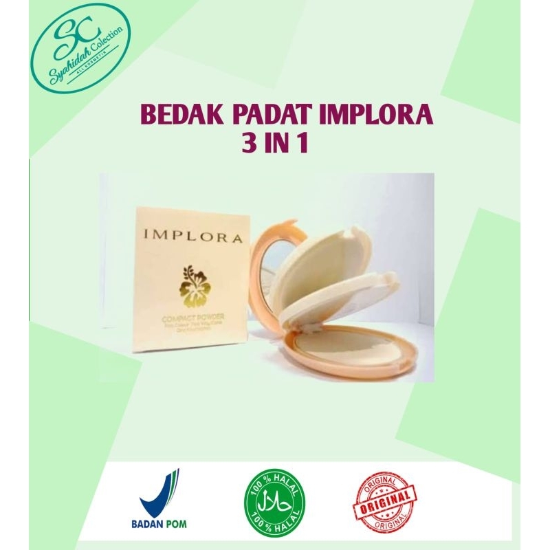 Bedak Padat Implora 3 in 1