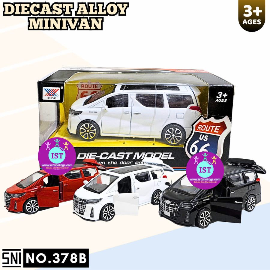 COM Mainan Diecast Alloy Model Alphard Minivan Pullback No.378B
