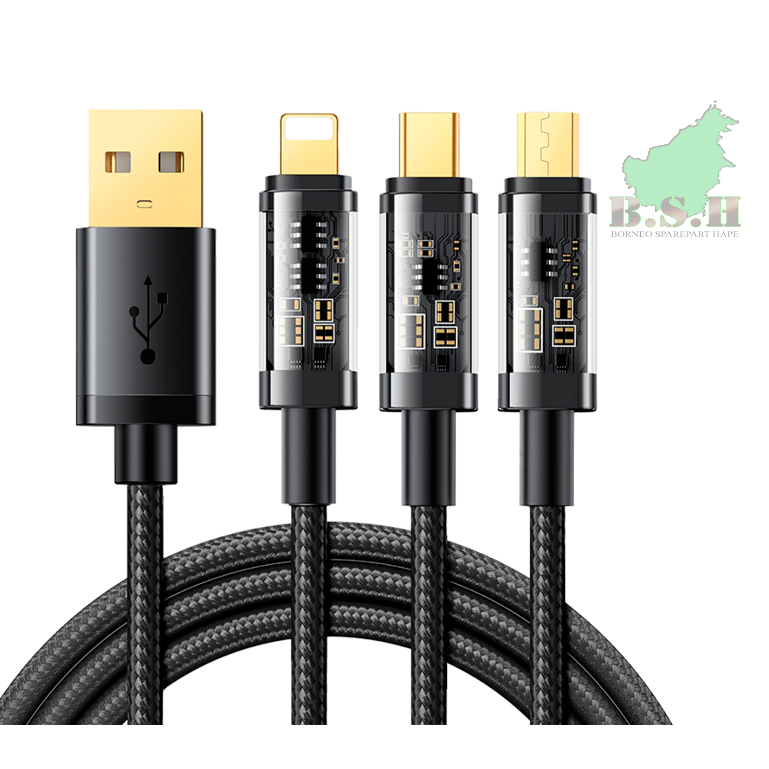 A5 Kabel Data 3in1 Micro Type C Lightning Joyroom 3.5A