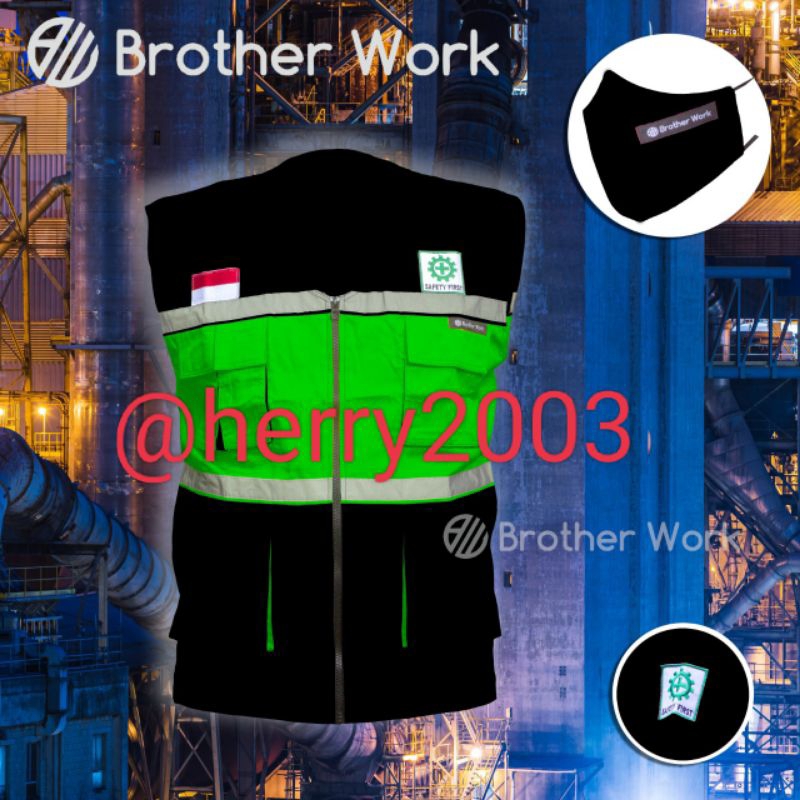 rompi safety hitam stabilo