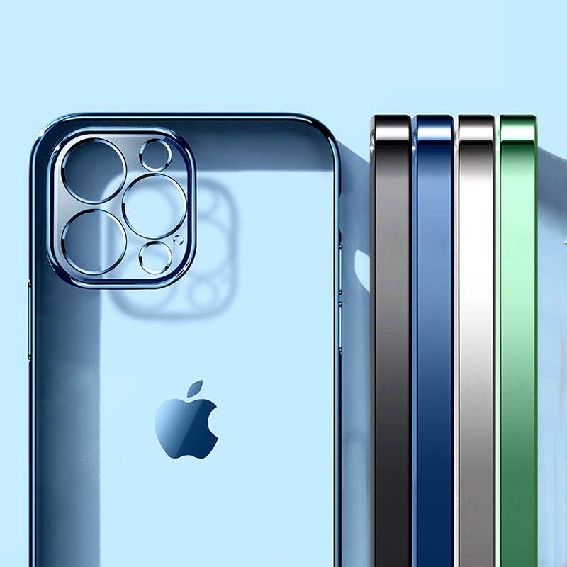 Case iPhone 11 Pro Max Clear Square Edge Case Luxury Plating