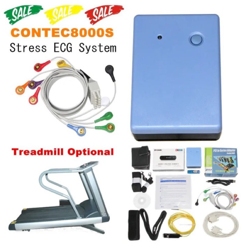 CONTEC 8000 Wireless Stress ECG/EKG Analysis System,Exercise stress