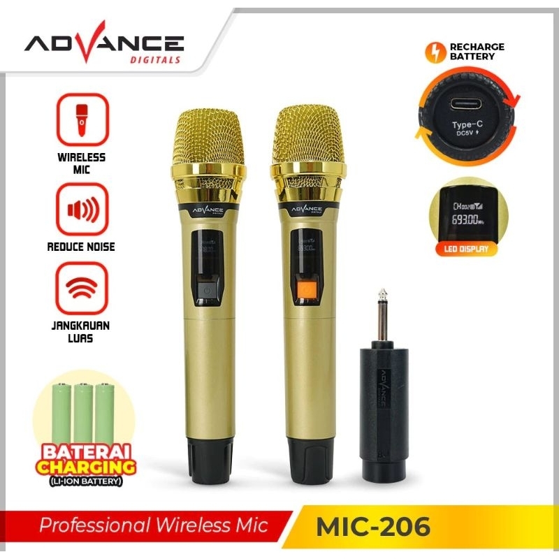 Mic Advance Wireless 2Mic MIC-206/Microphone Advance MIC-206