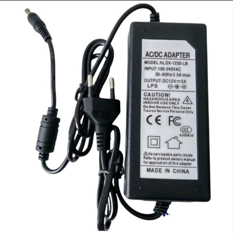 Adaptor DVR 12V 5A Jack Bundar