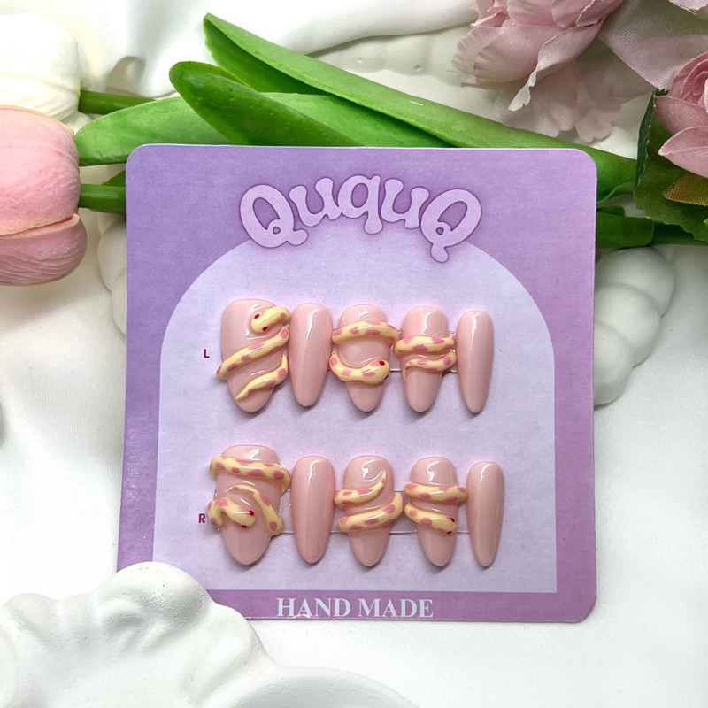 [QUQUQ.ID] - Custom Snake 3D Press-On Nails