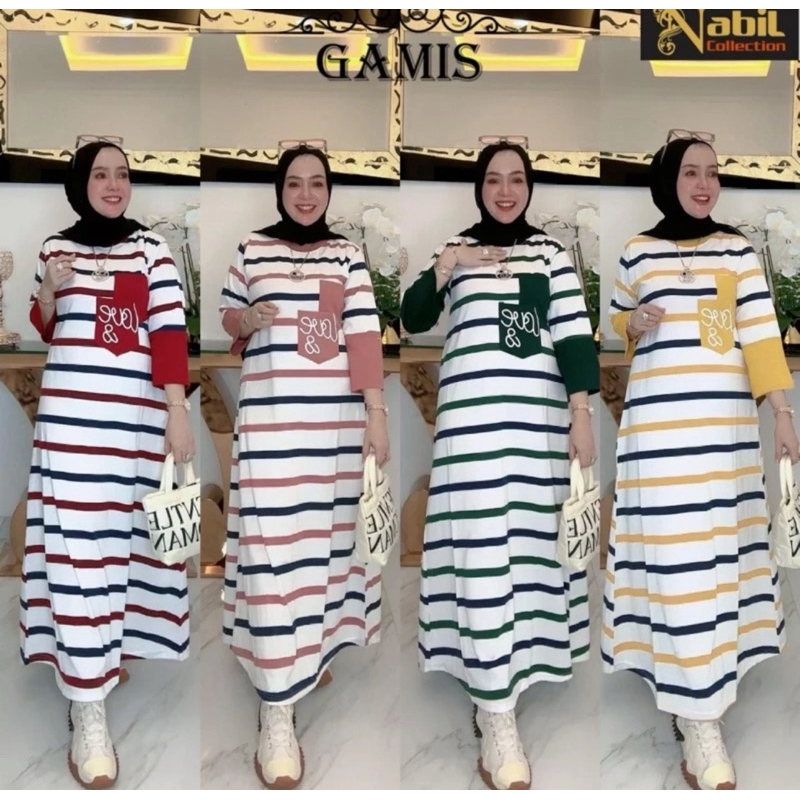 gamis salur kaos combad