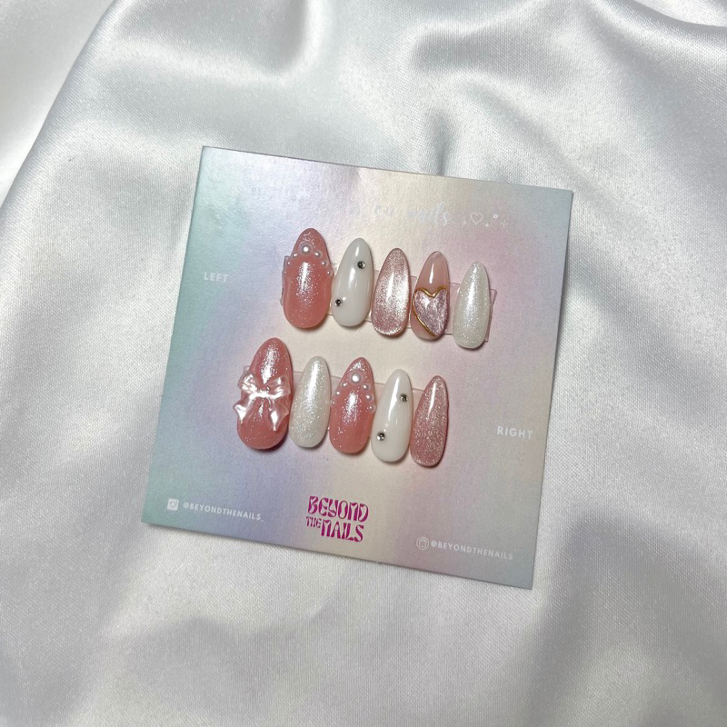 PRESS ON NAILS (CUSTOM) GLITTERY PINK