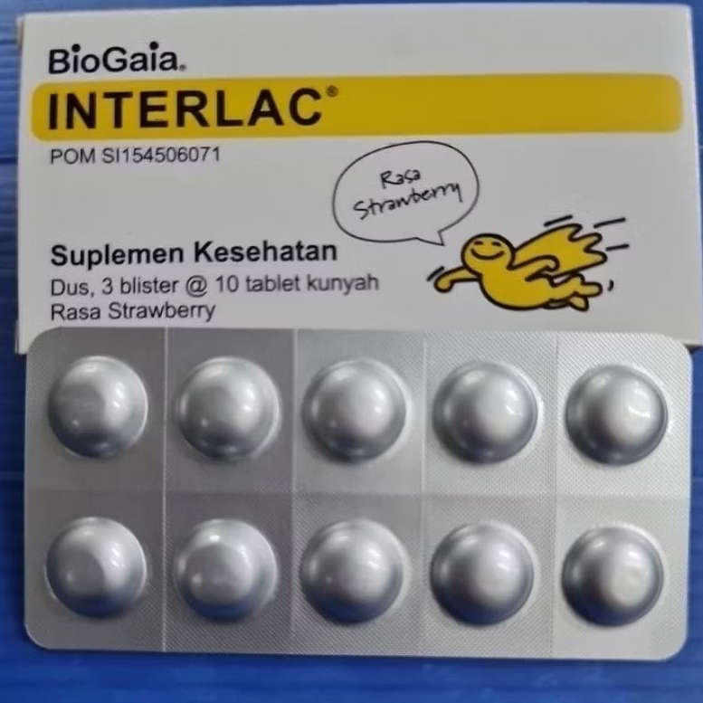 Interlac Tablet Kunyah Rasa Strawberry - 10tablet