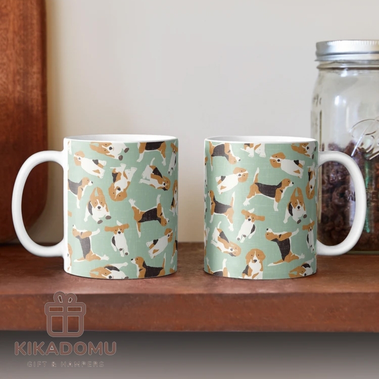 Beagle Scatter Mint Ceramic Coffee Mug