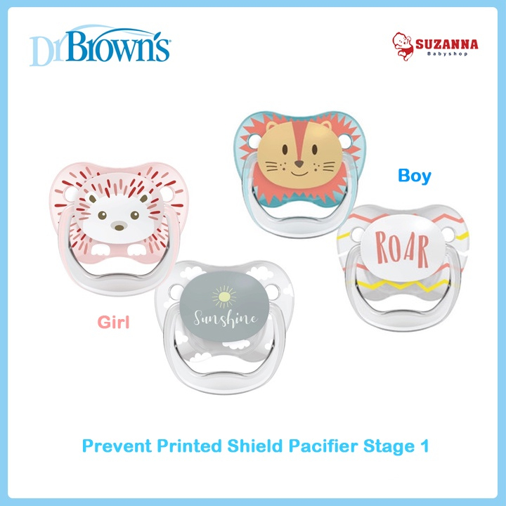 Dr Brown Prevent Printed Shield Pacifier Stages 1