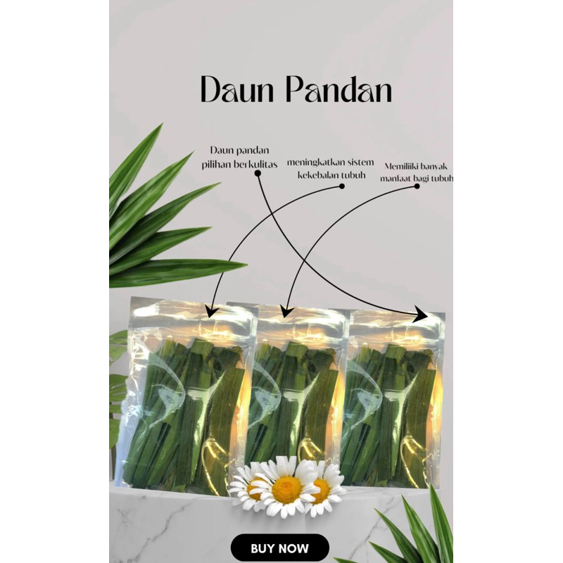 Daun Pandan Segar perpouch/perpack