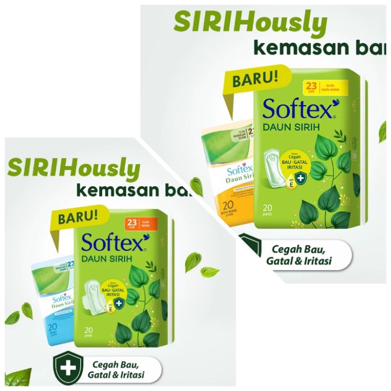 Softex daun sirih 23cmX20 pad wing,non wing