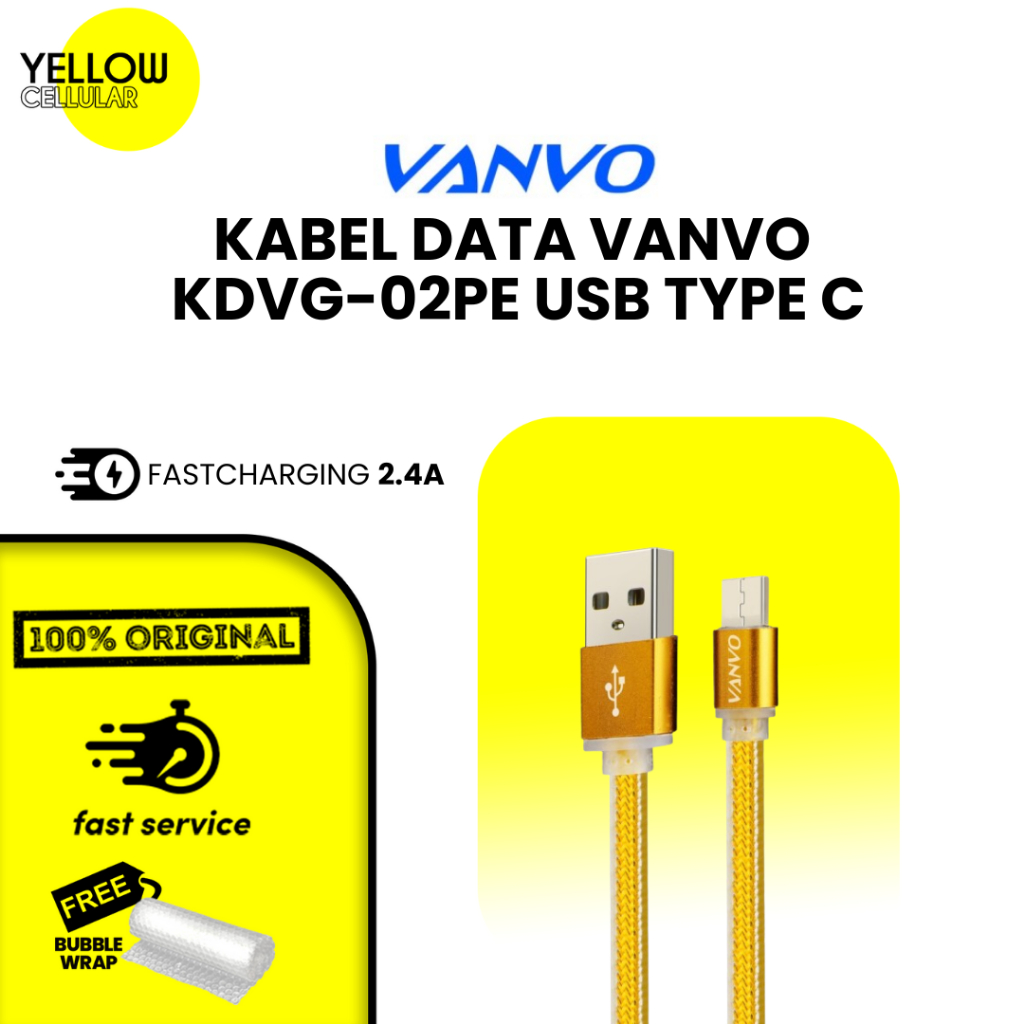 KABEL DATA VANVO KDVG-02PE USB TYPE C KABEL DATA FAST CHARGING USB FOR ANDROID