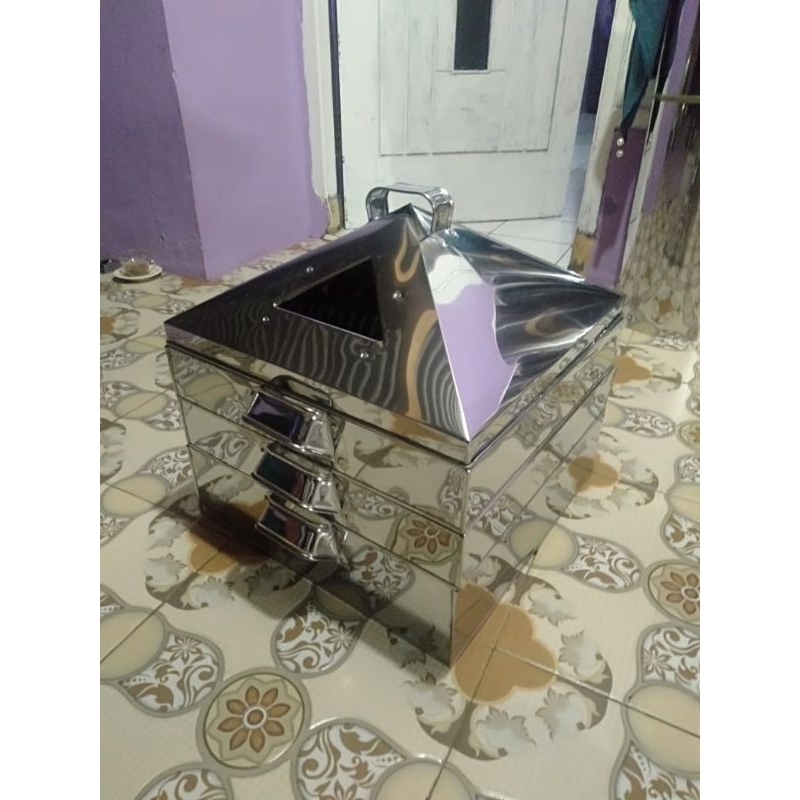 kukusan stainless 3 susun