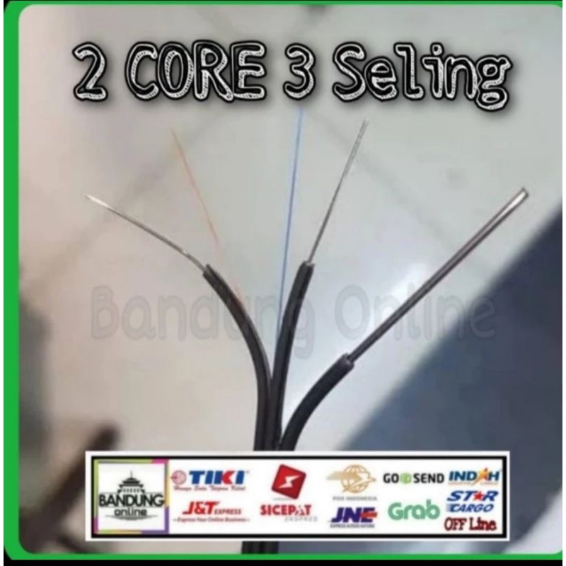 Kabel FO 1000Meter -FTTH Dropcore 2Core 3Seling Fiber Optik