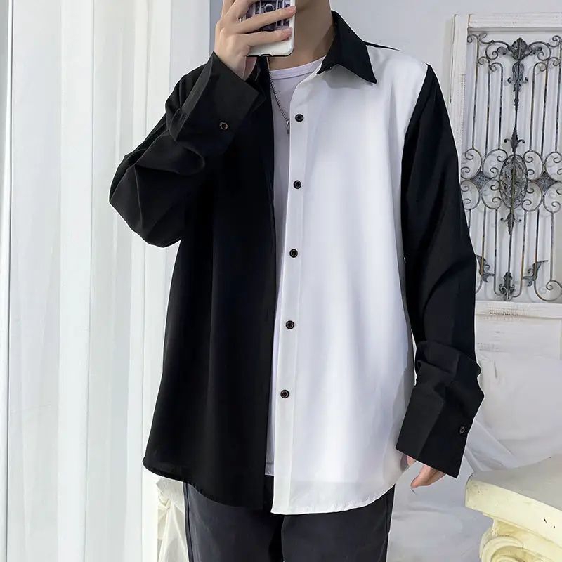 kemeja hitam putih pria