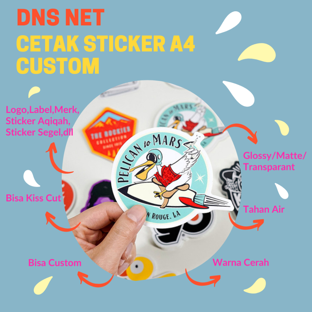CUSTOM CETAK STICKER A4 +CUTTING