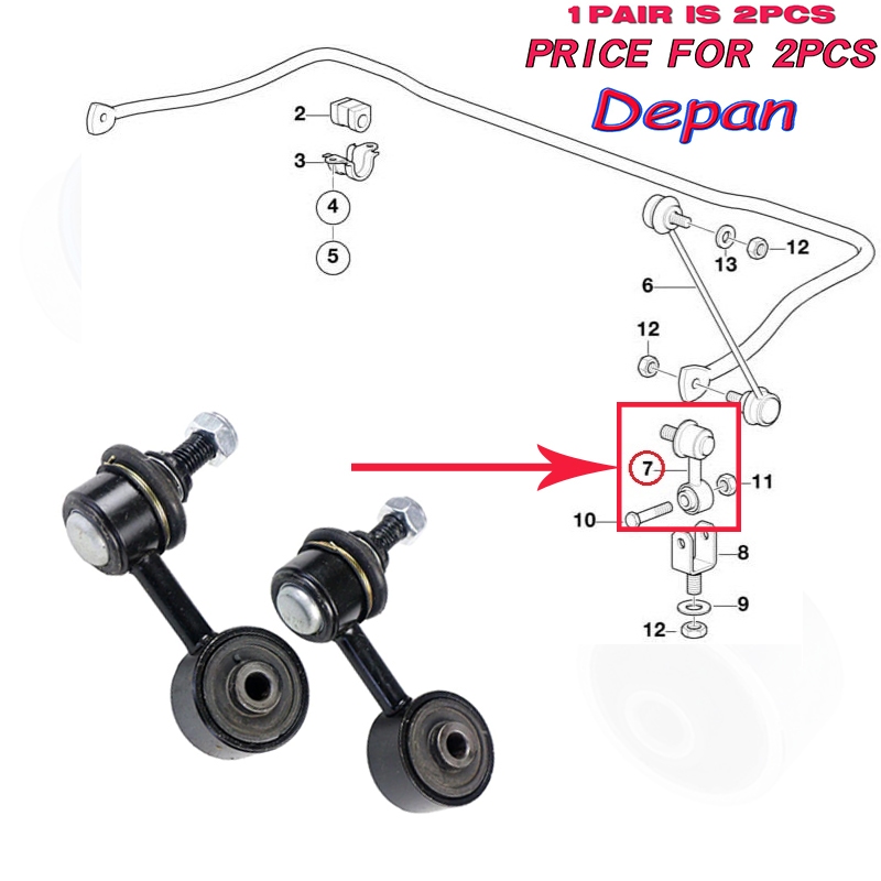 (2pcs)Stabilizer Link Stabil Depan Bmw E30 E34 E36