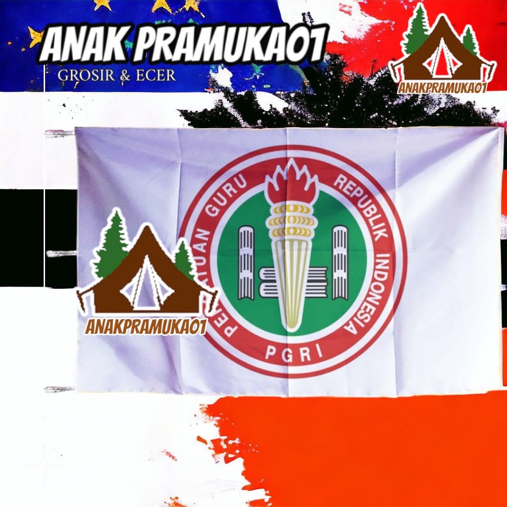 Bendera PGRI 55x75cm ( sablon )