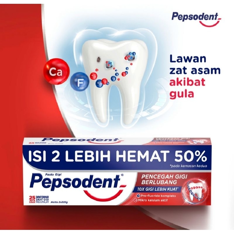 Pepsodent Tooth paste Anti-cavity 225 g x2 (Valuepack)