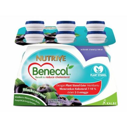 Benecol 6x100ml Blackcurrant/Strawberry/Yogurt/Orange/Lychee