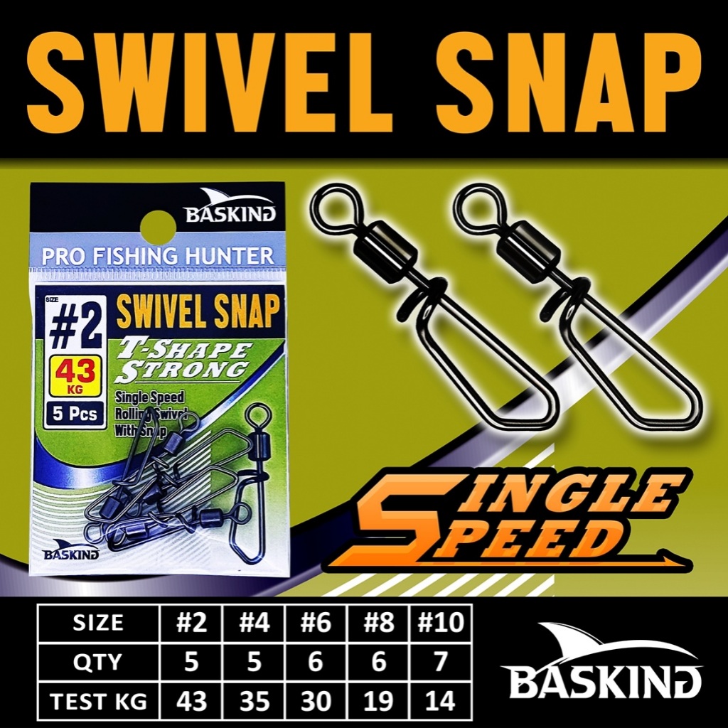 BASKING SNAP SINGLE ROLLING SWIVEL T SHAPE STRONG SINGLE SPEED