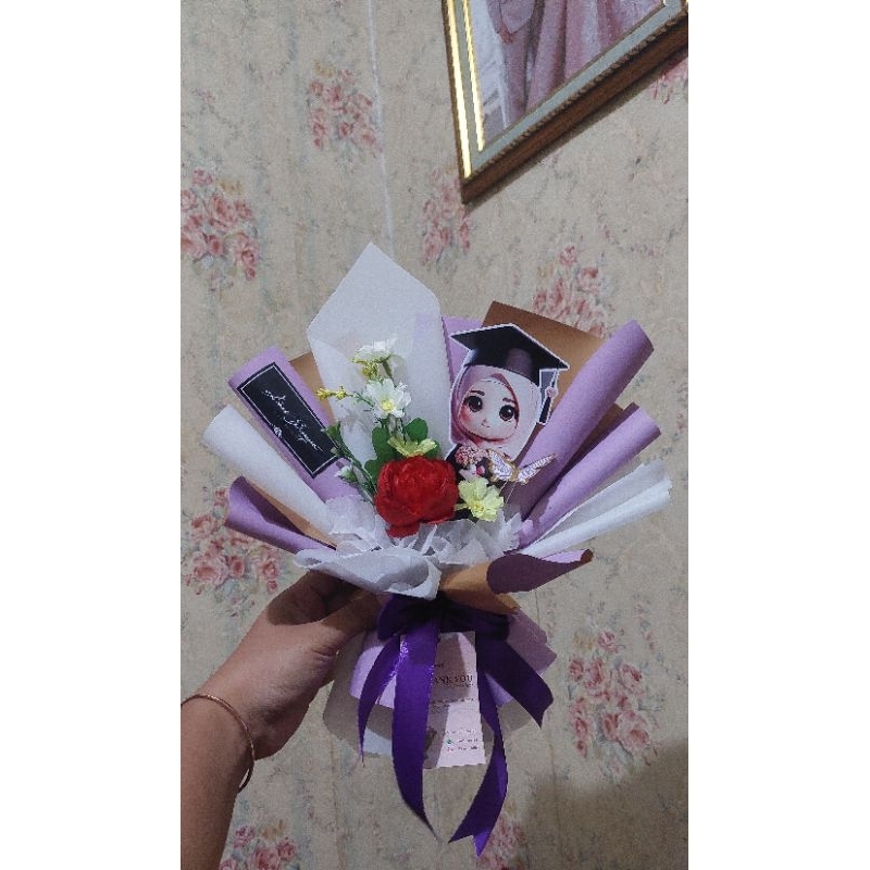 Buket Toper Wisuda / Buket Bunga Wisuda
