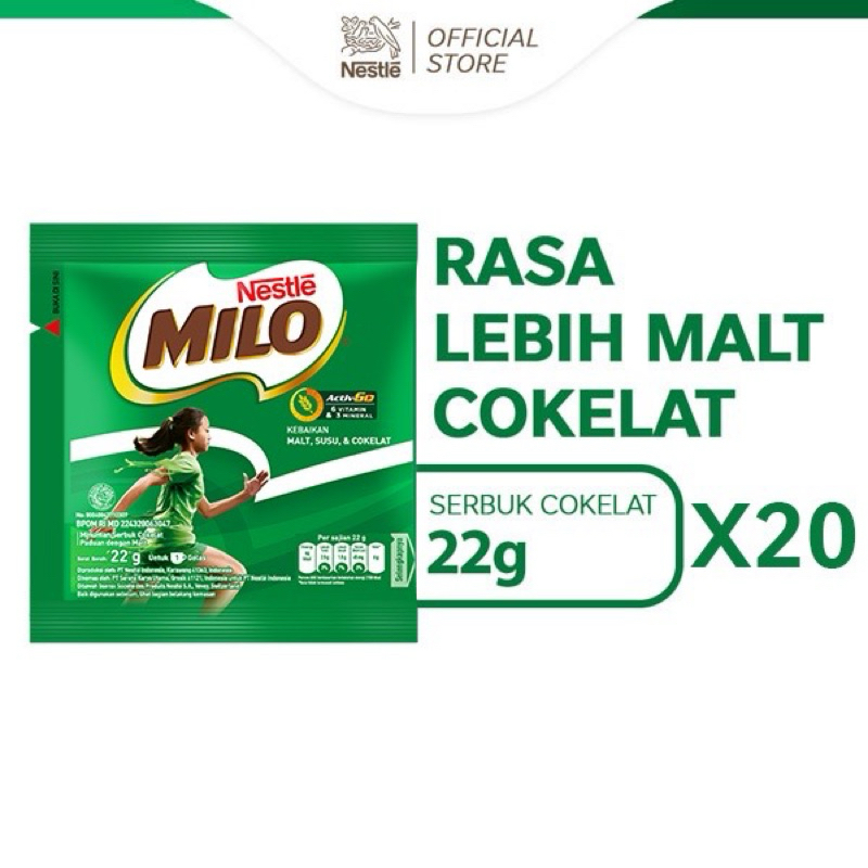 Milo 22 Gram x 20 Sachet