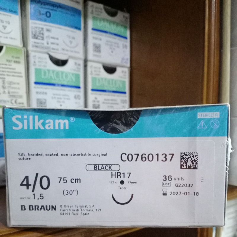 Silkam 4/0 taper ( silk nonabsorbable)