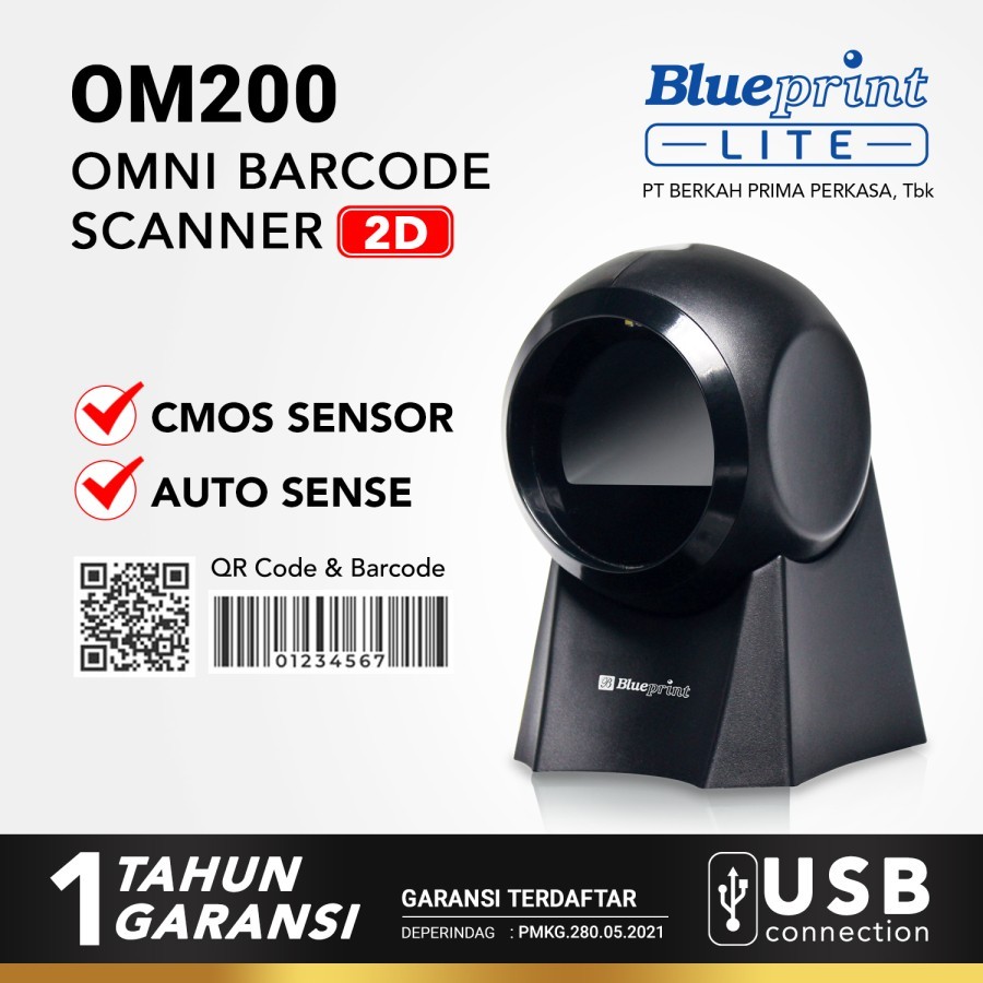 BLUEPRINT OM200 OMNI BARCODE SCANNER 2D AUTO SCAN, QR CODE & BARCODE
