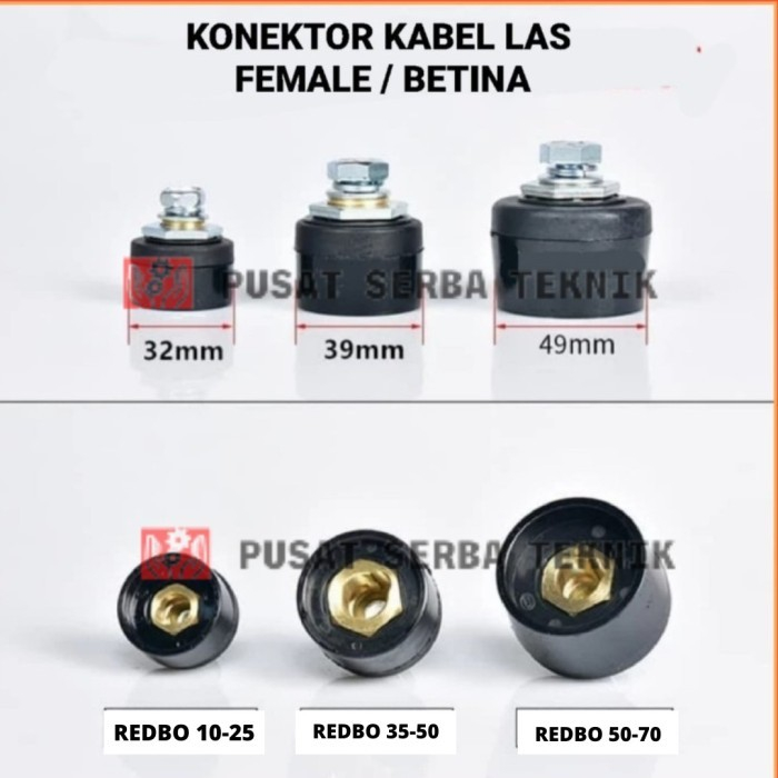 Kabel Konektor Las Male+Female REDBO Cable Socket Connector 1SET