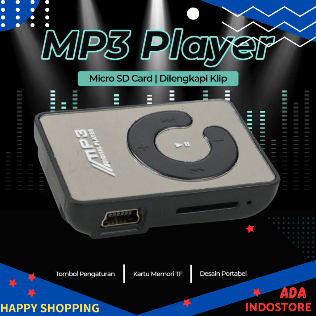 MP3 Player Micro SD Card dengan Klip