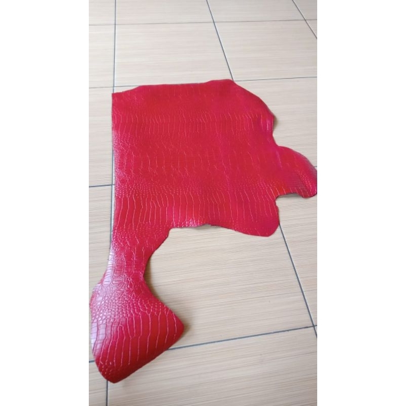 Bahan Kulit sapi Asli emboss Croco grade a
