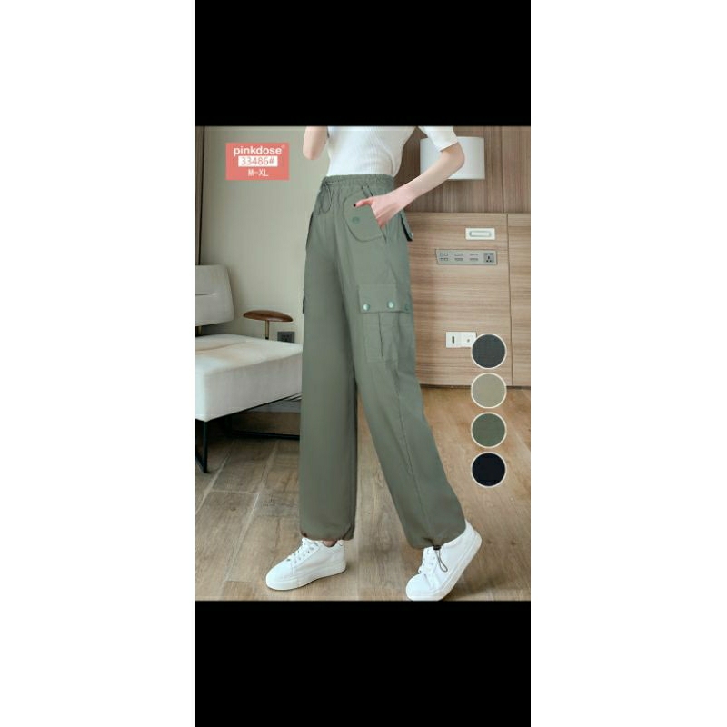celana cargo import pinkdose